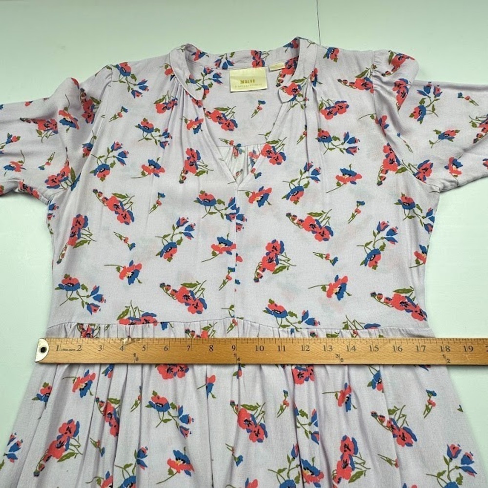 Maeve Anthropologie Dress Womens Small Purple Floral Babydoll Whimsy Cottage - Picture 12 of 14